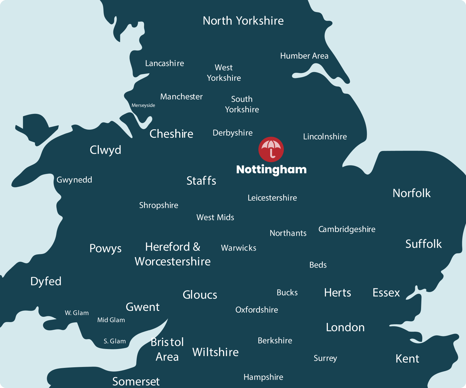 Nottingham location map