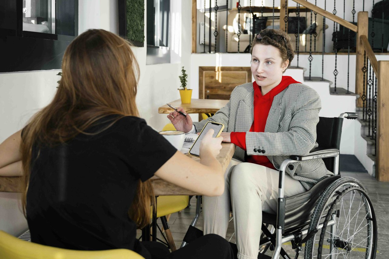 Meeting with client.