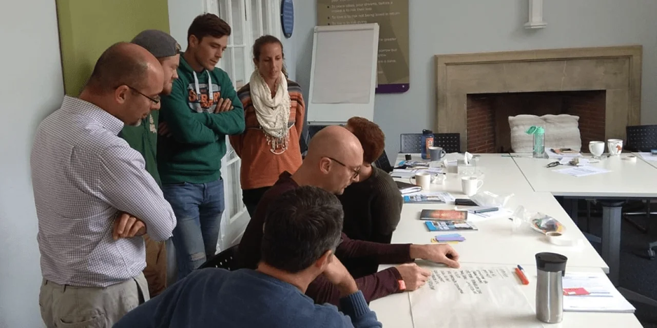 Team brainstorming session.